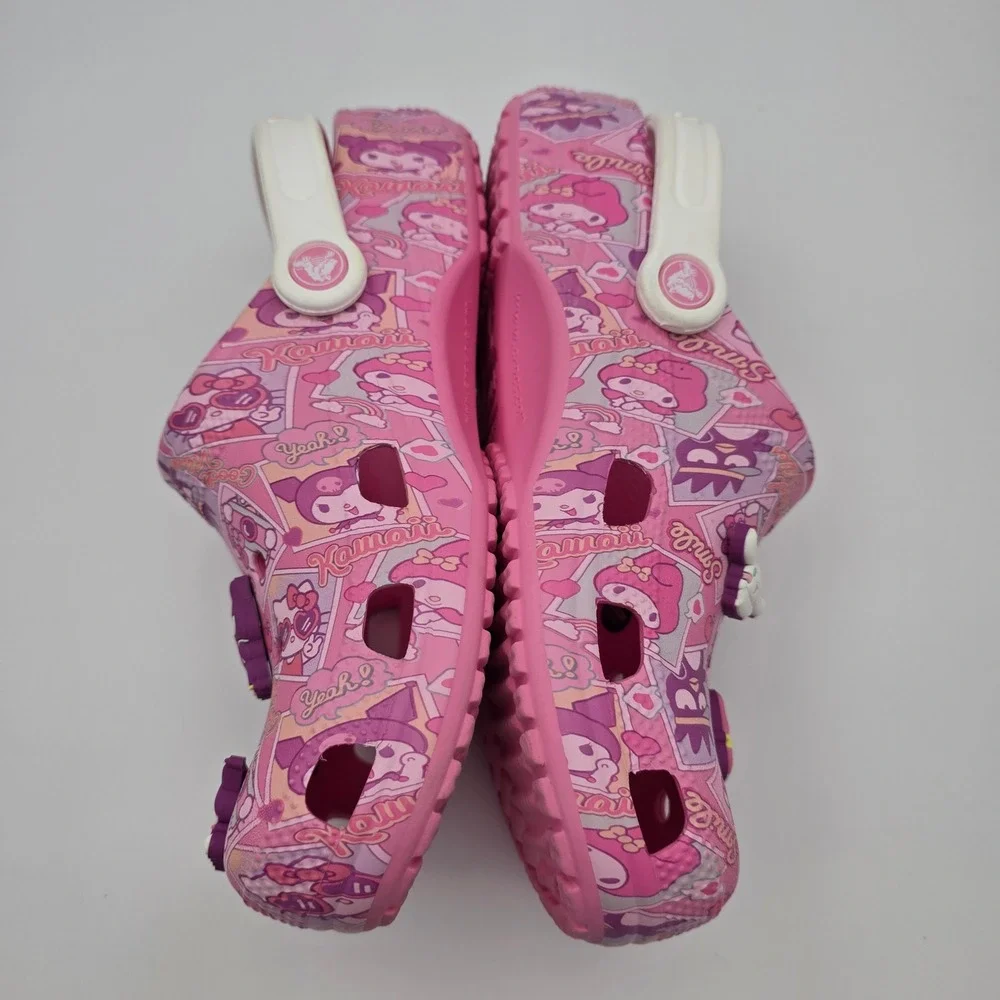 Crocs Hello Kitty Sanrio Clogs Womens 8 Pink Kawaii Jibbitz Limited Edition - Picture 6 of 11